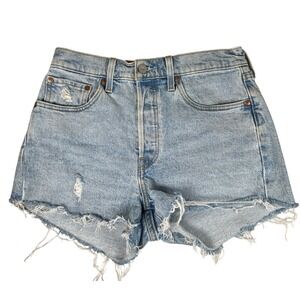 Levi's 501 Original Fit Cutoff Denim Shorts Light Wash Distressed boho frayed